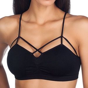 Black Strappy Bralette by Nikibiki